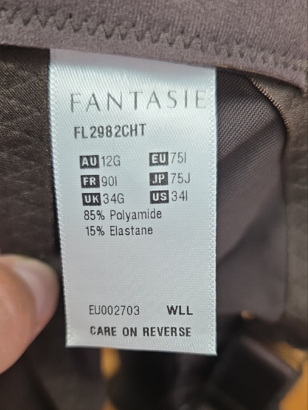 NEW Fantasie Illusion Underwire Side Support Bra Chocolate 34G - Picture 9 of 12